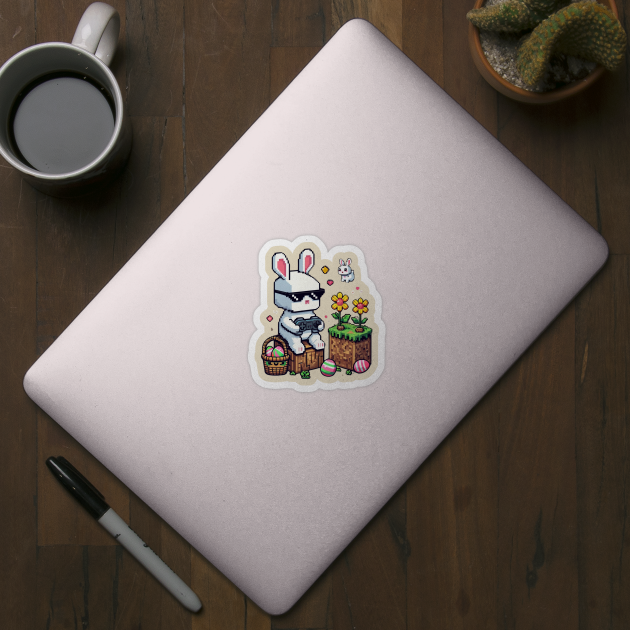 Boys Happy Easter Day Bunny Egg Video Game Kids Mens Gamer by Creatifly Graphic Tees